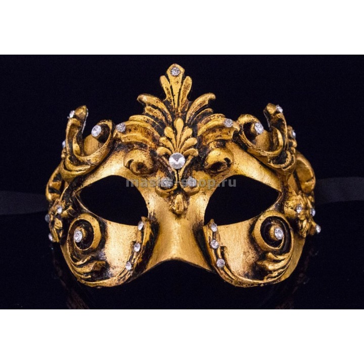 Маскарадная маска Barocco Acqua Gold