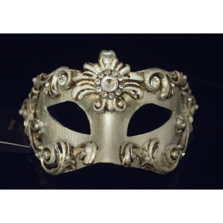 Маскарадная маска Barocco Silver